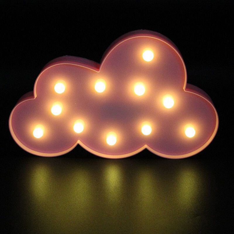 Kids Style Cloud Shaped Battery Table Lamp Plastic Bedroom LED Nightstand Lighting Pink Battery Clearhalo 'Night Lights' 'Wall Lights' Lighting' 2137381