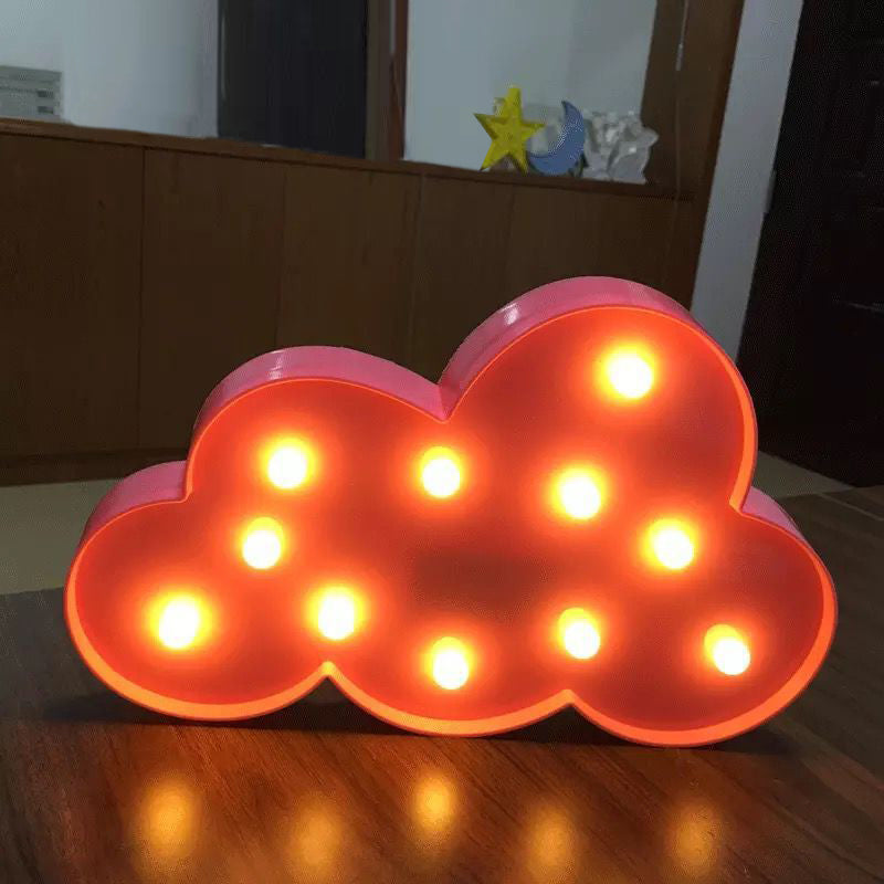 Kids Style Cloud Shaped Battery Table Lamp Plastic Bedroom LED Nightstand Lighting Clearhalo 'Night Lights' 'Wall Lights' Lighting' 2137382