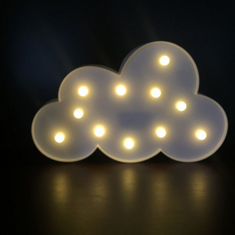 Kids Style Cloud Shaped Battery Table Lamp Plastic Bedroom LED Nightstand Lighting White Battery Clearhalo 'Night Lights' 'Wall Lights' Lighting' 2137384