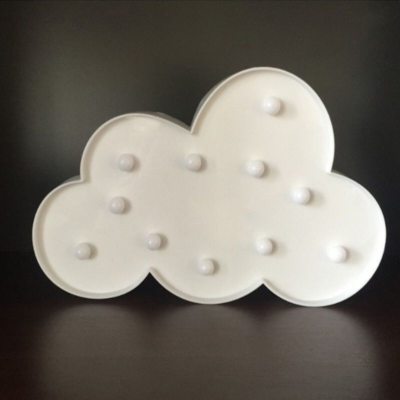 Kids Style Cloud Shaped Battery Table Lamp Plastic Bedroom LED Nightstand Lighting Clearhalo 'Night Lights' 'Wall Lights' Lighting' 2137385