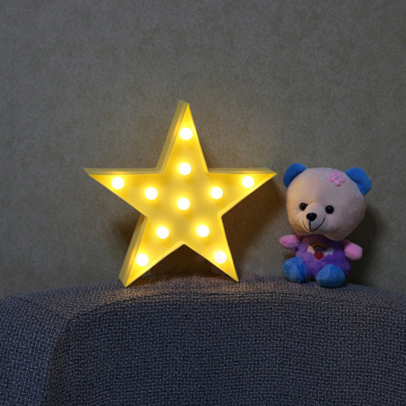 Star Shaped LED Night Lighting Artistic Plastic Kindergarten Battery Powered Wall Light Yellow Battery Clearhalo 'Night Lights' 'Wall Lights' Lighting' 2137386