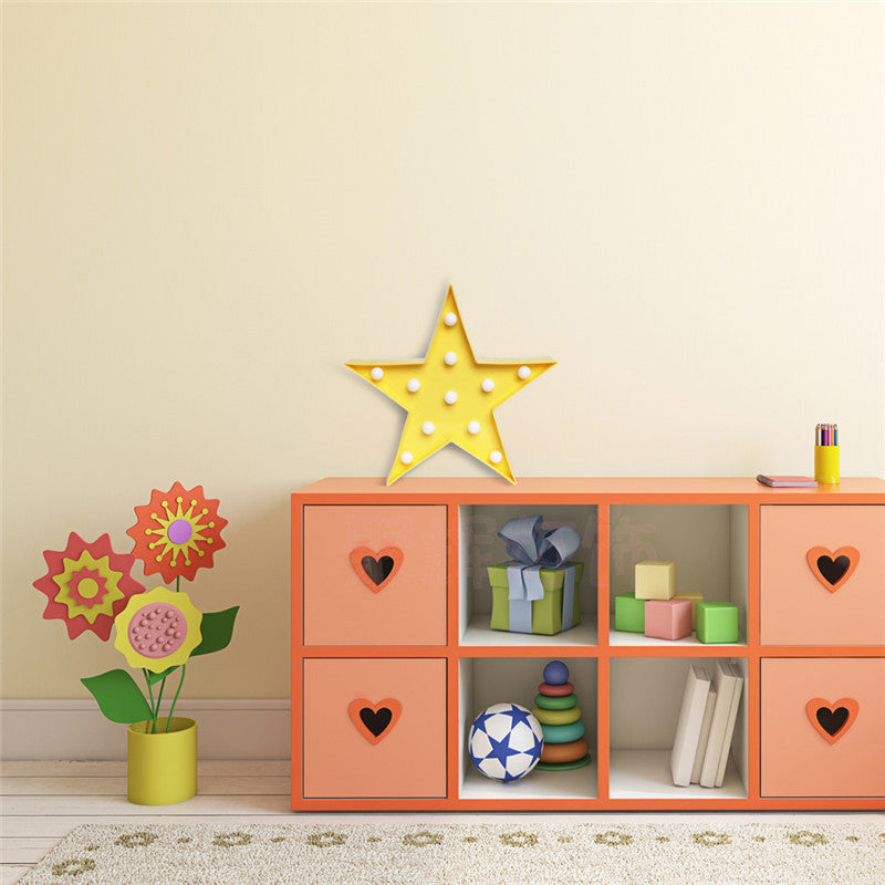 Star Shaped LED Night Lighting Artistic Plastic Kindergarten Battery Powered Wall Light Clearhalo 'Night Lights' 'Wall Lights' Lighting' 2137387