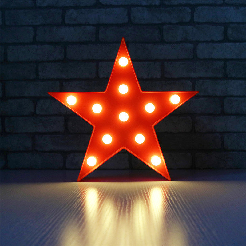 Star Shaped LED Night Lighting Artistic Plastic Kindergarten Battery Powered Wall Light Red Battery Clearhalo 'Night Lights' 'Wall Lights' Lighting' 2137390