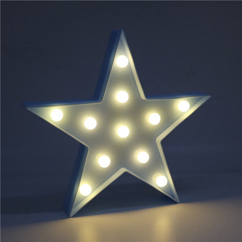 Star Shaped LED Night Lighting Artistic Plastic Kindergarten Battery Powered Wall Light Blue Battery Clearhalo 'Night Lights' 'Wall Lights' Lighting' 2137393