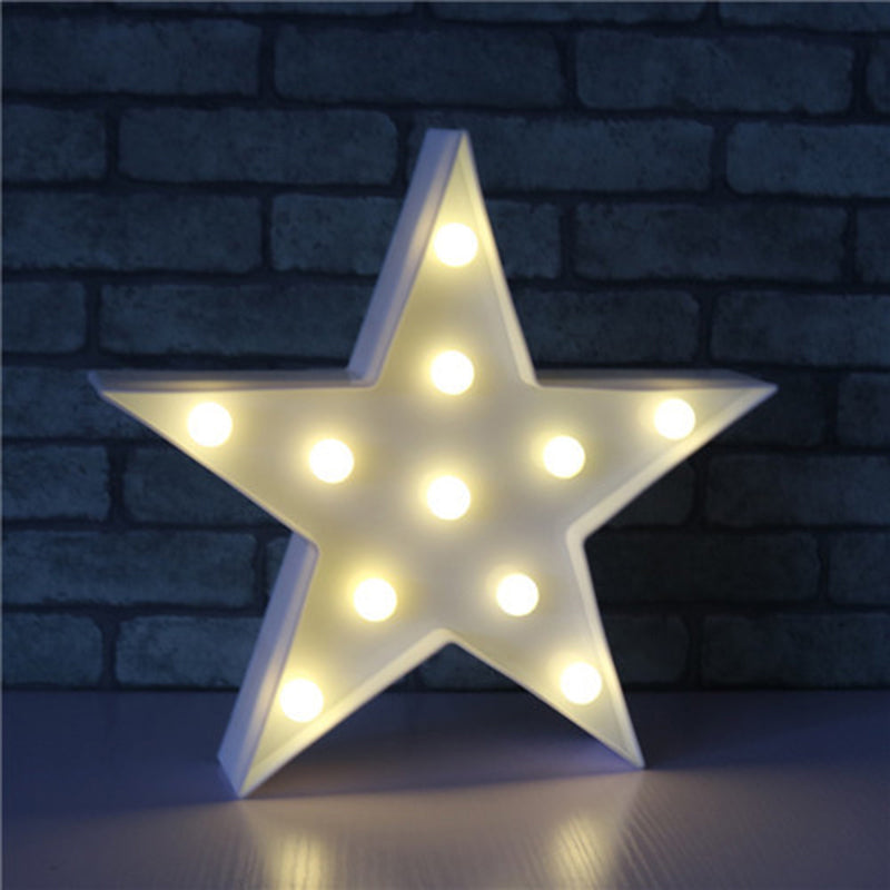 Star Shaped LED Night Lighting Artistic Plastic Kindergarten Battery Powered Wall Light White Battery Clearhalo 'Night Lights' 'Wall Lights' Lighting' 2137394