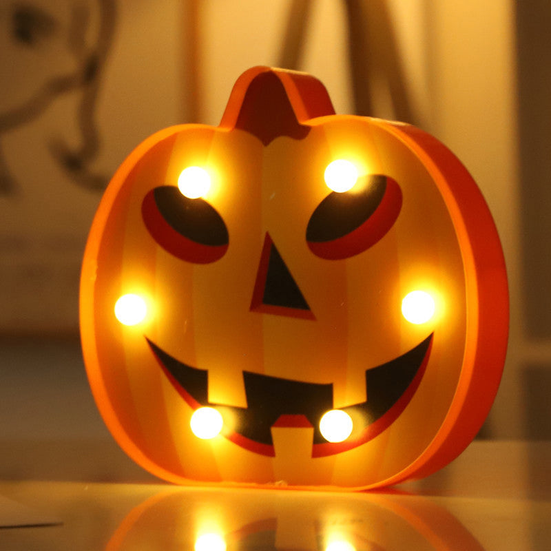 Pumpkin Shaped Bedroom Battery Table Lamp Plastic Kids Style LED Nightstand Lighting Yellow-Red Battery Clearhalo 'Night Lights' 'Wall Lights' Lighting' 2137440