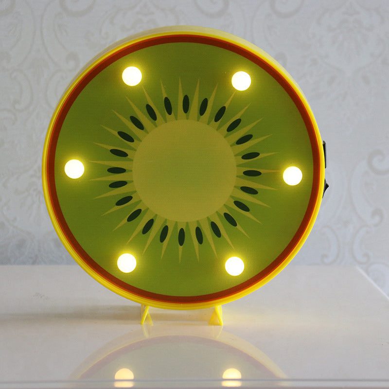 Artistic Fruit Shaped LED Table Lighting Plastic Bedroom Battery Nightstand Light Green Battery Clearhalo 'Night Lights' 'Wall Lights' Lighting' 2137441