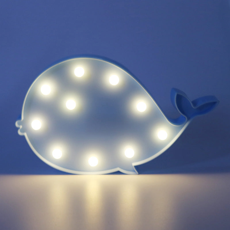 Dolphin Shaped Battery Nightstand Lamp Decorative Plastic Kids Bedroom LED Table Light Blue Battery Clearhalo 'Night Lights' 'Wall Lights' Lighting' 2137450