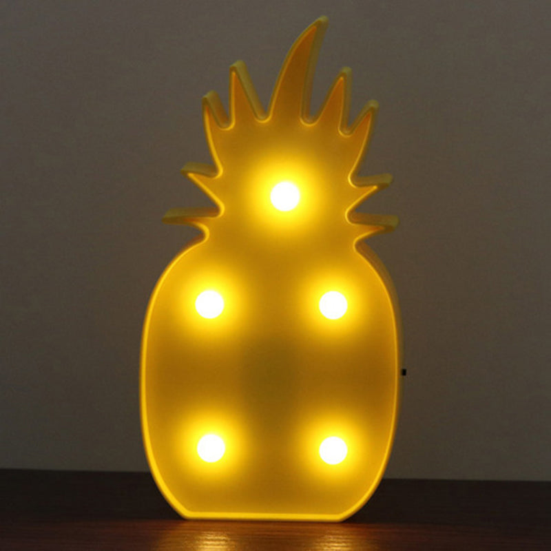 Plastic Fruit Shaped LED Table Lamp Childrens Battery Nightstand Light for Bedroom Ginger Battery Clearhalo 'Night Lights' 'Wall Lights' Lighting' 2137457