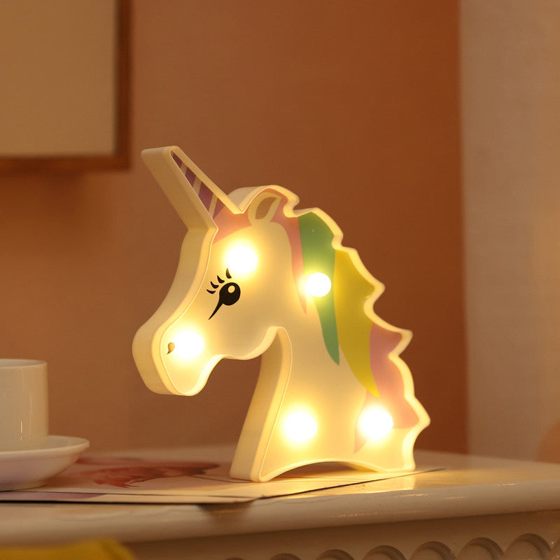 Art Decor Animal Shaped Battery Table Lighting Plastic Bedroom LED Nightstand Lamp White-Green Battery Clearhalo 'Night Lights' 'Wall Lights' Lighting' 2137459