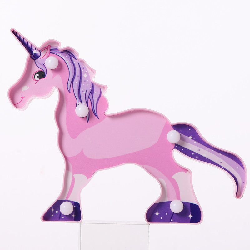 Art Decor Animal Shaped Battery Table Lighting Plastic Bedroom LED Nightstand Lamp Purple Battery Clearhalo 'Night Lights' 'Wall Lights' Lighting' 2137466