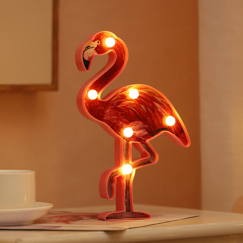 Art Decor Animal Shaped Battery Table Lighting Plastic Bedroom LED Nightstand Lamp Red Battery Clearhalo 'Night Lights' 'Wall Lights' Lighting' 2137467