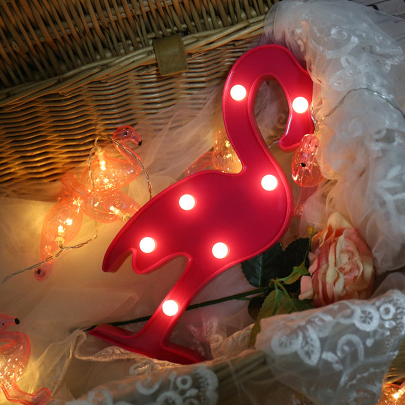 Plastic Cartoon Shaped LED Table Light Artistic Battery Nightstand Lamp for Bedroom Red Battery Clearhalo 'Night Lights' 'Wall Lights' Lighting' 2137477