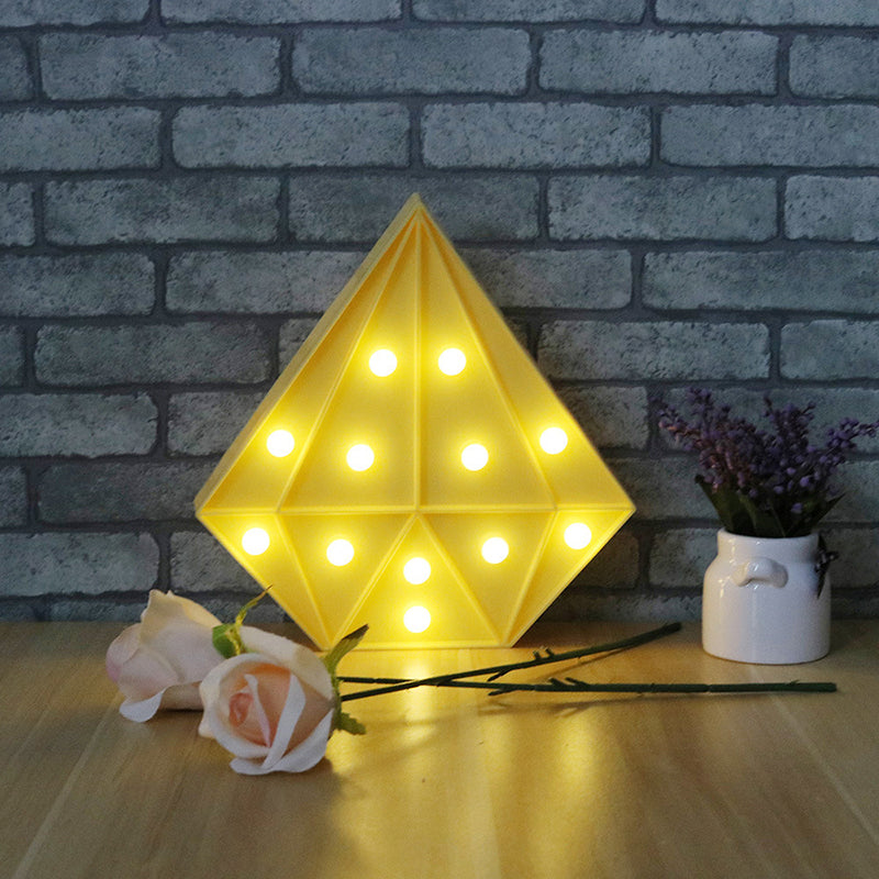 Cartoon Kids Bedroom LED Table Lamp Plastic Art Decor Battery Nightstand Lighting Light Yellow Battery Clearhalo 'Night Lights' 'Wall Lights' Lighting' 2137481