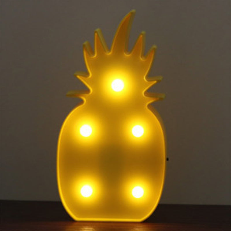 Kids Style Cartoon Shaped Battery Table Lamp Plastic Bedside LED Nightstand Lighting Yellow Battery Clearhalo 'Night Lights' 'Wall Lights' Lighting' 2137490