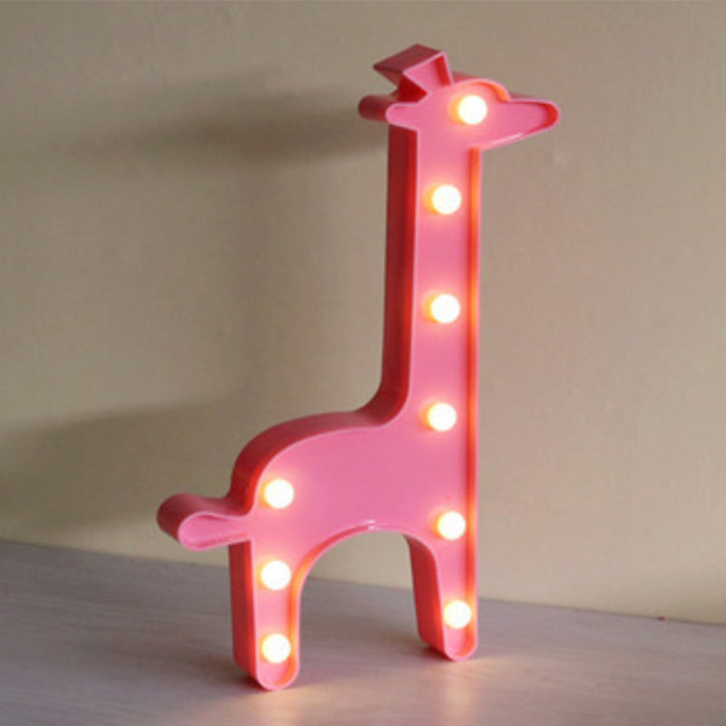 Kids Style Cartoon Shaped Battery Table Lamp Plastic Bedside LED Nightstand Lighting Pink Battery Clearhalo 'Night Lights' 'Wall Lights' Lighting' 2137494