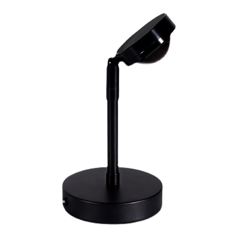 Aluminum Sunset Glow USB Plug Table Lighting Contemporary LED Spotlight in Black for Bedroom Clearhalo 'Night Lights' 'Wall Lights' Lighting' 2137507