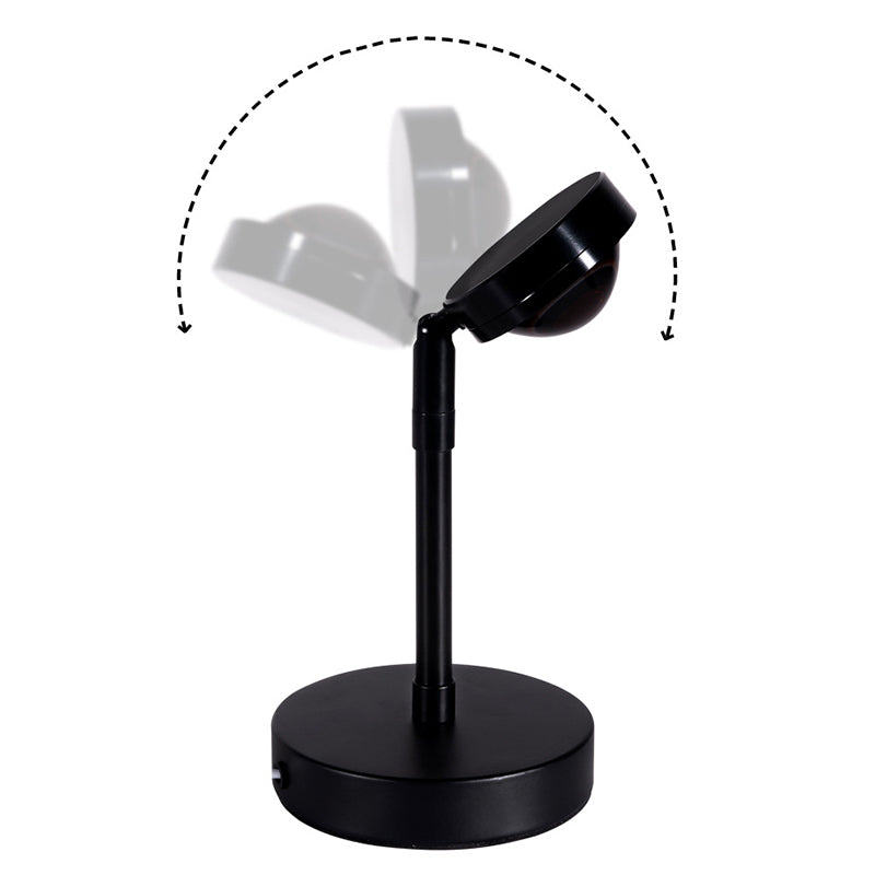 Aluminum Sunset Glow USB Plug Table Lighting Contemporary LED Spotlight in Black for Bedroom Clearhalo 'Night Lights' 'Wall Lights' Lighting' 2137509