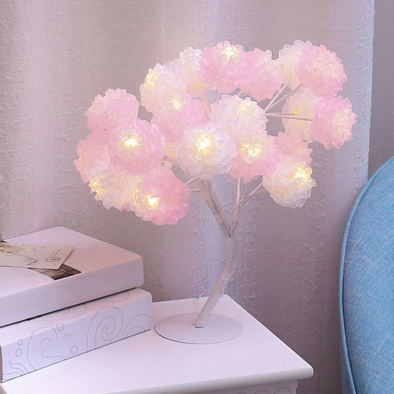 Tree Shaped USB Table Lamp Kids Style Plastic Living Room LED Nightstand Lighting White-Pink USB Clearhalo 'Night Lights' 'Wall Lights' Lighting' 2137575