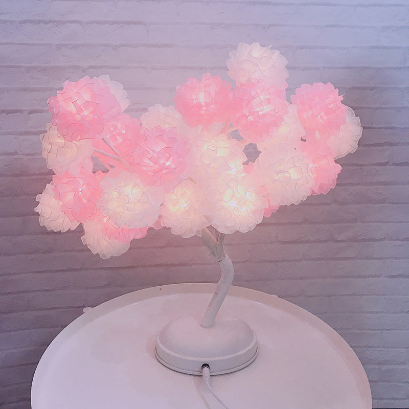 Tree Shaped USB Table Lamp Kids Style Plastic Living Room LED Nightstand Lighting White-Pink Rechargeable Clearhalo 'Night Lights' 'Wall Lights' Lighting' 2137576