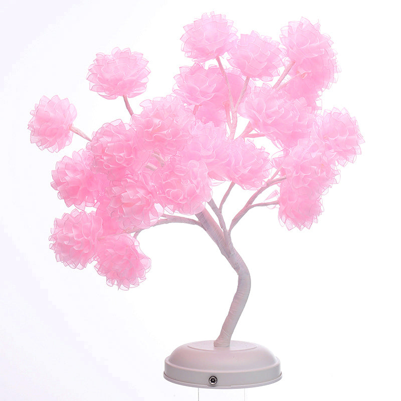 Tree Shaped USB Table Lamp Kids Style Plastic Living Room LED Nightstand Lighting Pink Rechargeable Clearhalo 'Night Lights' 'Wall Lights' Lighting' 2137580