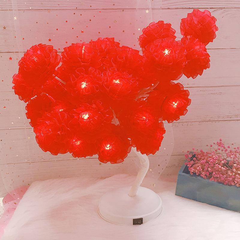 Tree Shaped USB Table Lamp Kids Style Plastic Living Room LED Nightstand Lighting Red Rechargeable Clearhalo 'Night Lights' 'Wall Lights' Lighting' 2137582