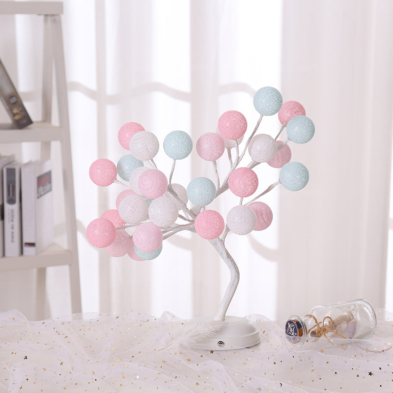 Tree Shaped USB Table Lamp Kids Style Plastic Living Room LED Nightstand Lighting Pink-Blue Rechargeable Clearhalo 'Night Lights' 'Wall Lights' Lighting' 2137590