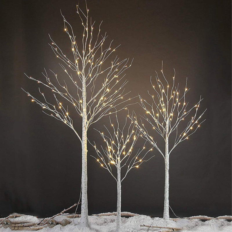 Birch Tree Shaped Plastic LED Floor Lamp Decorative White USB Nightstand Lighting Clearhalo 'Night Lights' 'Wall Lights' Lighting' 2137597