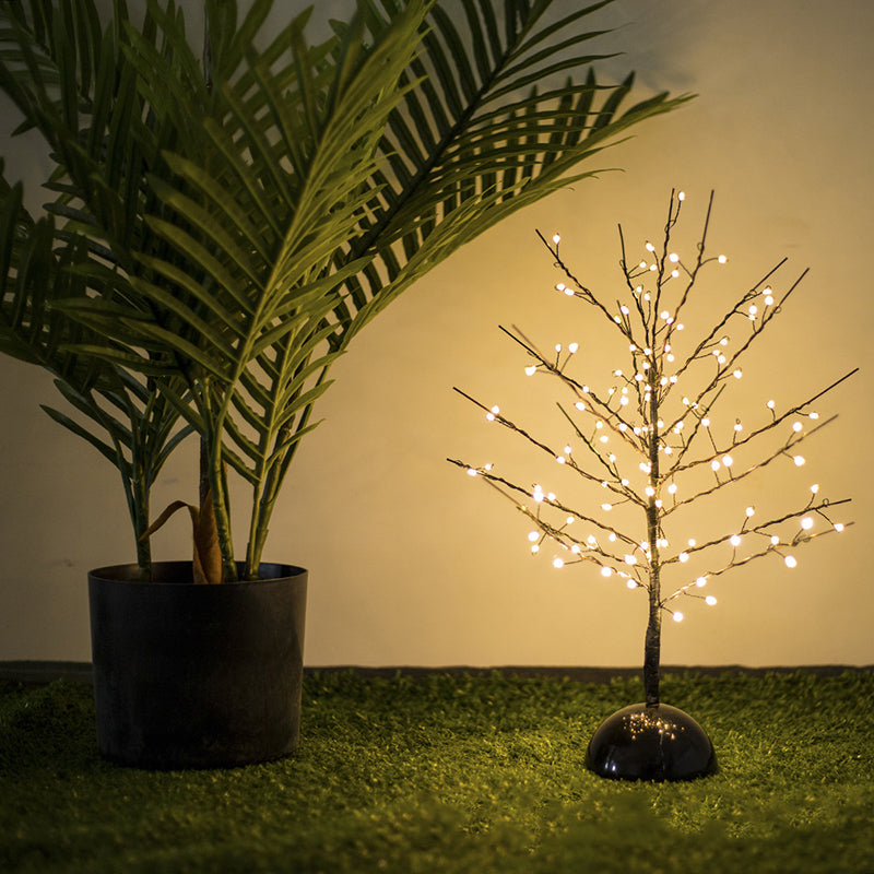 Contemporary Tree Shaped Battery Table Lamp Metallic Living Room LED Standing Light in Black Clearhalo 'Night Lights' 'Wall Lights' Lighting' 2137609