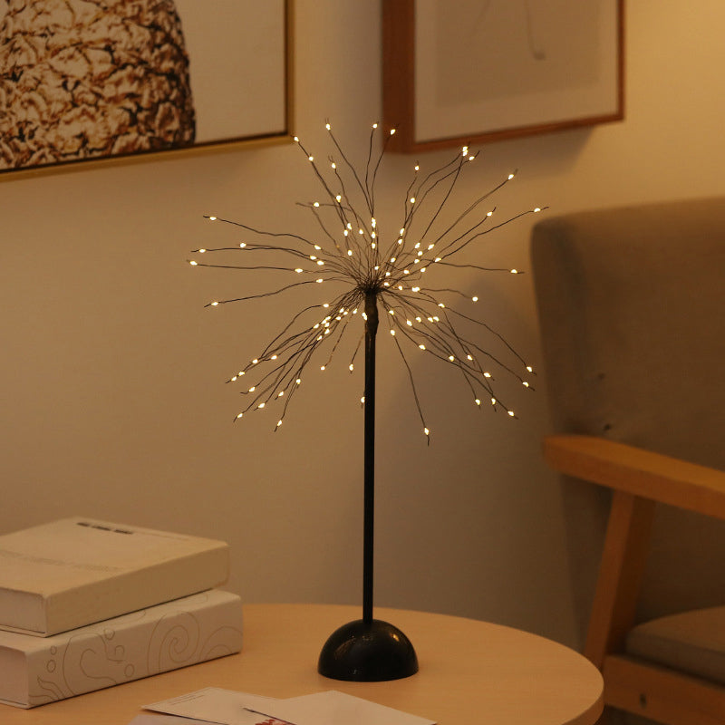 Dandelion Shaped Metallic Table Lighting Art Decor Black LED Nightstand Lamp for Bedroom Clearhalo 'Night Lights' 'Wall Lights' Lighting' 2137627