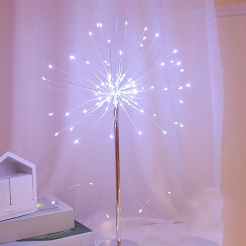 Rose Gold Firework Battery Table Lamp Modern Metallic LED Nightstand Lighting for Girls Bedroom Rose Gold Battery White Clearhalo 'Night Lights' 'Wall Lights' Lighting' 2137630