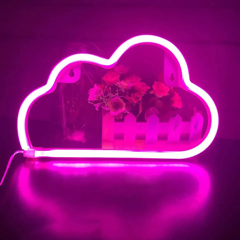 Plastic Cloud Shaped Battery Wall Light White LED Night Lighting Ideas for Kids Bedroom White Battery Pink Clearhalo 'Night Lights' 'Wall Lights' Lighting' 2137696