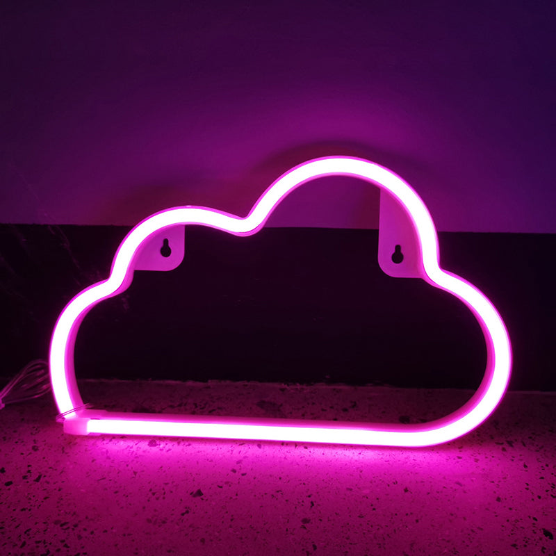 Plastic Cloud Shaped Battery Wall Light White LED Night Lighting Ideas for Kids Bedroom Clearhalo 'Night Lights' 'Wall Lights' Lighting' 2137697