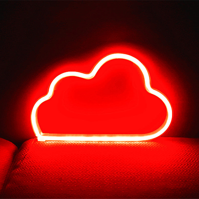 Plastic Cloud Shaped Battery Wall Light White LED Night Lighting Ideas for Kids Bedroom White Battery Red Clearhalo 'Night Lights' 'Wall Lights' Lighting' 2137698