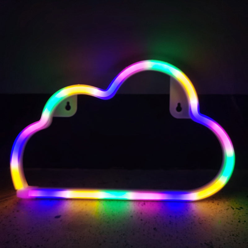 Plastic Cloud Shaped Battery Wall Light White LED Night Lighting Ideas for Kids Bedroom White Battery Multi Color Clearhalo 'Night Lights' 'Wall Lights' Lighting' 2137699