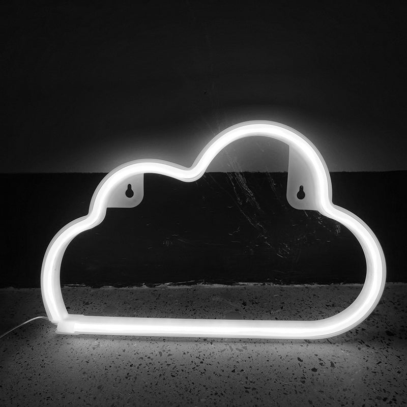 Plastic Cloud Shaped Battery Wall Light White LED Night Lighting Ideas for Kids Bedroom White Battery White Clearhalo 'Night Lights' 'Wall Lights' Lighting' 2137701