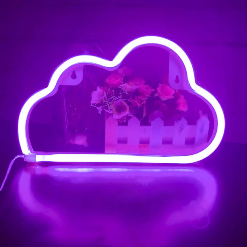 Plastic Cloud Shaped Battery Wall Light White LED Night Lighting Ideas for Kids Bedroom White Battery Purple Clearhalo 'Night Lights' 'Wall Lights' Lighting' 2137702