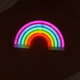 White Rainbow Shaped LED Table Light Minimalism Rubber Neon Wall Lighting with USB Charging Port Clearhalo 'Night Lights' 'Wall Lights' Lighting' 2137712