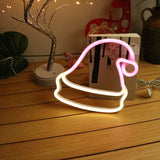 White Christmas Hat Battery Wall Light Decorative Plastic LED Neon Night Lighting Clearhalo 'Night Lights' 'Wall Lights' Lighting' 2137770