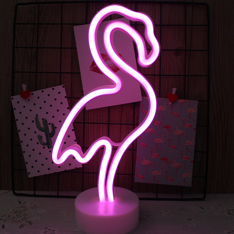 Plastic Cartoon LED Table Light Contemporary Neon Night Lighting in White for Bedroom White A Clearhalo 'Night Lights' 'Wall Lights' Lighting' 2137793