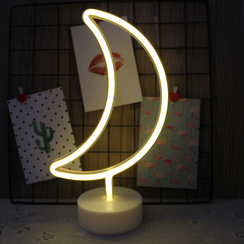 Plastic Cartoon LED Table Light Contemporary Neon Night Lighting in White for Bedroom White G Clearhalo 'Night Lights' 'Wall Lights' Lighting' 2137801