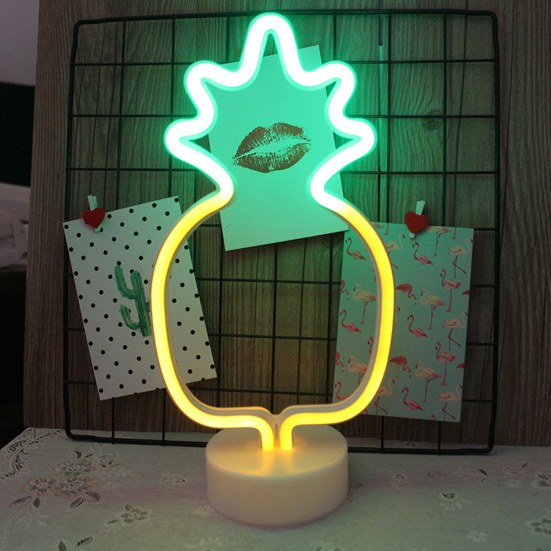 Plastic Cartoon LED Table Light Contemporary Neon Night Lighting in White for Bedroom White N Clearhalo 'Night Lights' 'Wall Lights' Lighting' 2137808