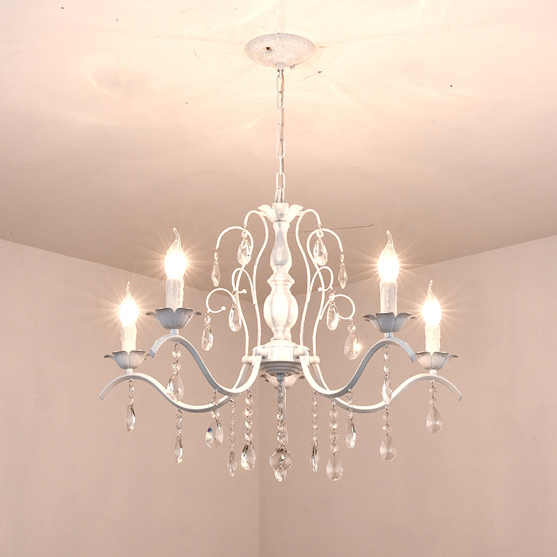 Traditional Candelabra Chandelier Metallic Hanging Pendant Light with Crystal Decoration Clearhalo 'Ceiling Lights' 'Chandeliers' Lighting' options 2137986