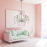 Candle Bedroom Ceiling Pendant French Country Crystal 5 Heads Hanging Chandelier Light Clearhalo 'Ceiling Lights' 'Chandeliers' Lighting' options 2137997