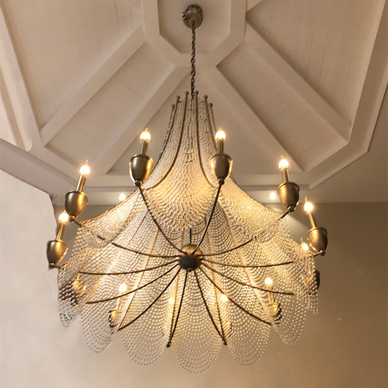 Candle Metal Chandelier Lighting Rural Kitchen Hanging Lamp with Crystal Draping Clearhalo 'Ceiling Lights' 'Chandeliers' Lighting' options 2138060