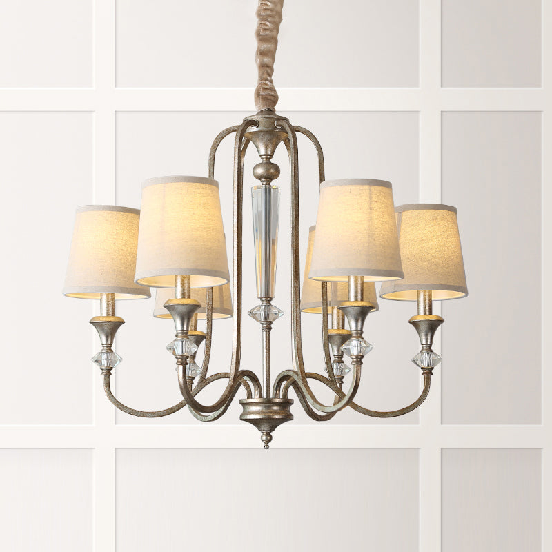 Colonial Style Candle Chandelier Light Metallic Ceiling Suspension Lamp for Living Room Clearhalo 'Ceiling Lights' 'Chandeliers' Lighting' options 2138102