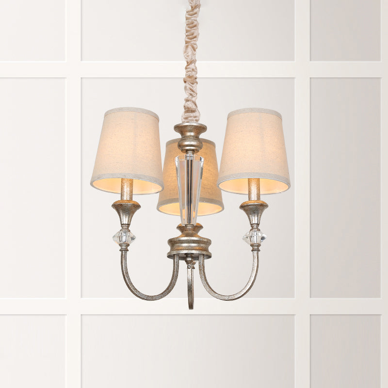 Colonial Style Candle Chandelier Light Metallic Ceiling Suspension Lamp for Living Room Clearhalo 'Ceiling Lights' 'Chandeliers' Lighting' options 2138104