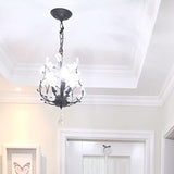 3-Bulb Branch Shaped Hanging Lamp Rural Beveled Crystal Ceiling Chandelier for Foyer Clearhalo 'Ceiling Lights' 'Chandeliers' Lighting' options 2138150