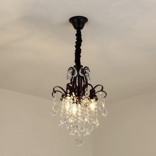 Candle Dining Room Down Chandelier Country Crystal Drape Pendant Lighting Fixture Clearhalo 'Ceiling Lights' 'Chandeliers' Lighting' options 2138160