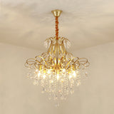 Candle Dining Room Down Chandelier Country Crystal Drape Pendant Lighting Fixture Clearhalo 'Ceiling Lights' 'Chandeliers' Lighting' options 2138161